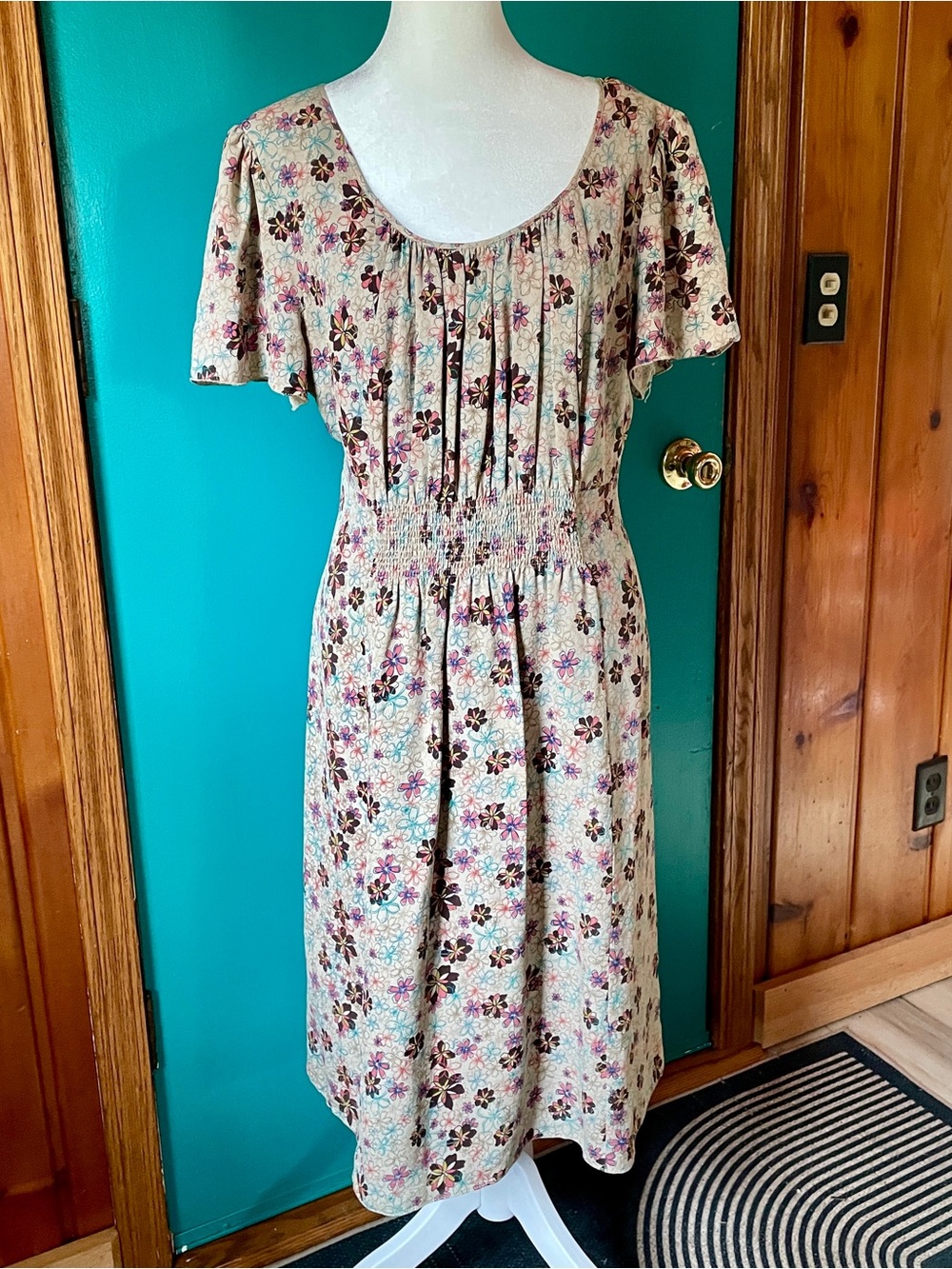 Sundance Vintage Floral Scoop-Neck Summer Dress, Garden Fairycore
